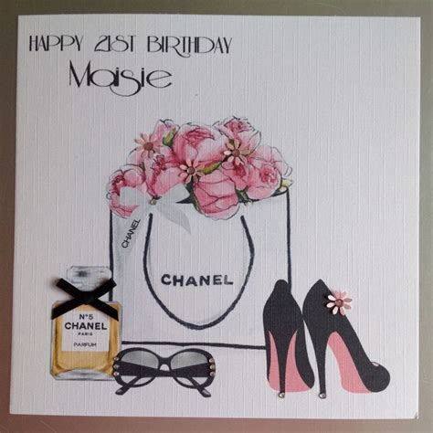 chanel birthday card|Chanel no 5 card.